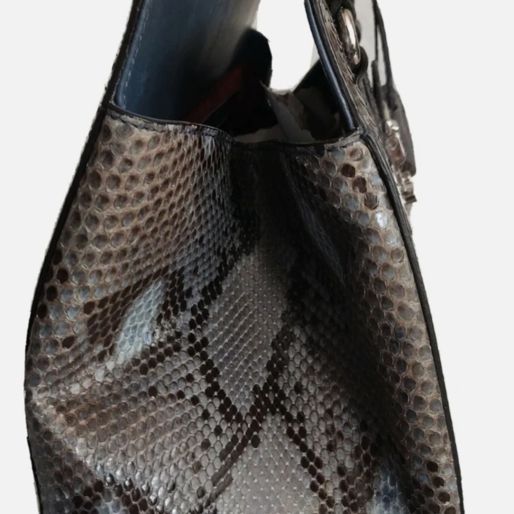 Gucci 'Lady Lock' Python Large Gray Top Handle Sa… - image 3